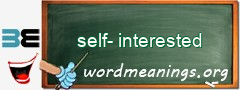 WordMeaning blackboard for self-interested